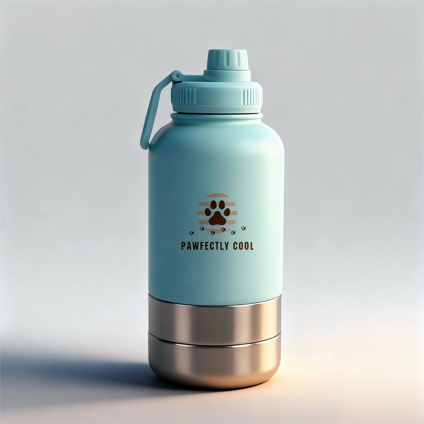 Travel-friendly 3-in-1 pet hydration and feeding bottle for dogs and cats

Leak-proof stainless steel pet bottle with collapsible bowl by Pawfectly Cool

Outdoor pet travel bottle and bowl combo on picnic blanket